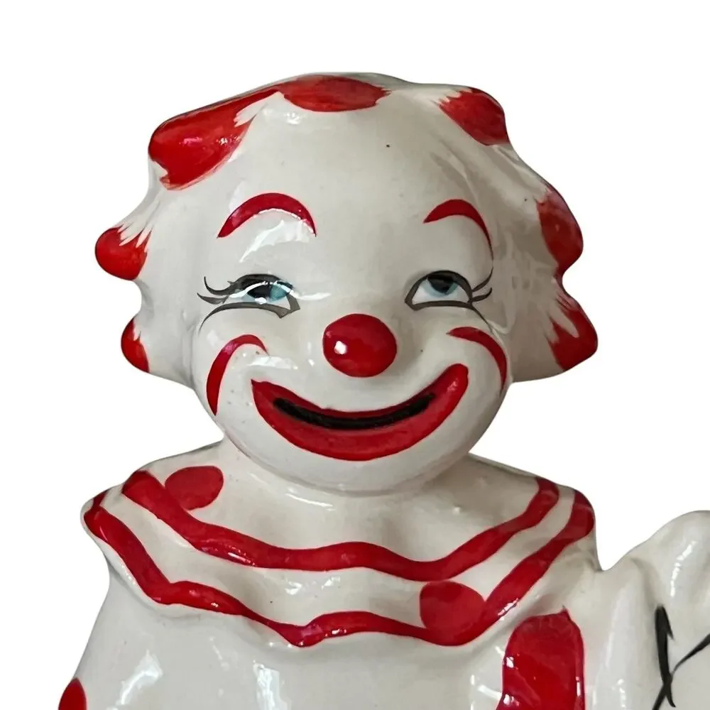 Vintage JAPAN CLOWN Salt & Pepper Shakers SET 1950s EUC 4” High 1677-57